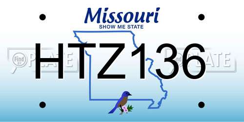 HTZ136 Missouri License Plate