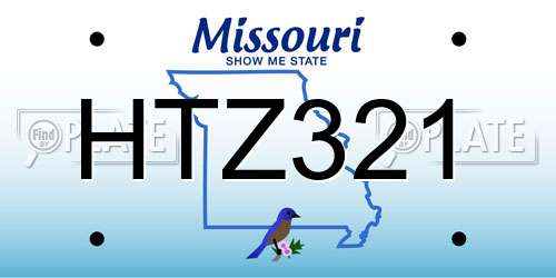 HTZ321 Missouri License Plate