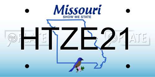 HTZE21 Missouri License Plate
