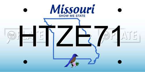 HTZE71 Missouri License Plate