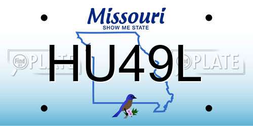 HU49L Missouri License Plate