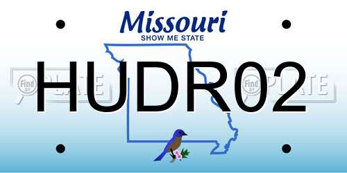 HUDR02 Missouri License Plate