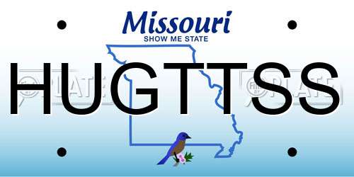 HUGTTSS Missouri License Plate