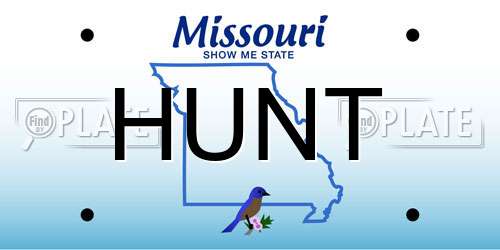 HUNT Missouri License Plate