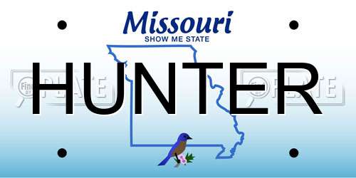 HUNTER Missouri License Plate
