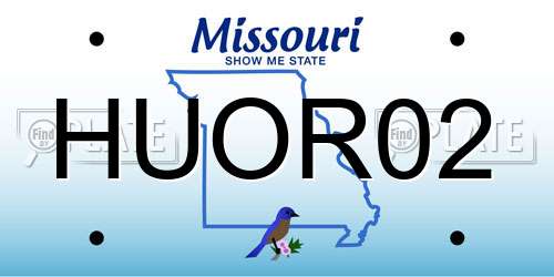 HUOR02 Missouri License Plate