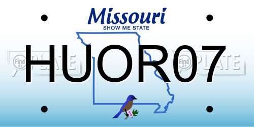 HUOR07 Missouri License Plate