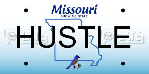 HUSTLE Missouri License Plate