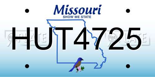 HUT4725 Missouri License Plate