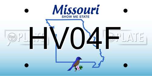 HV04F Missouri License Plate