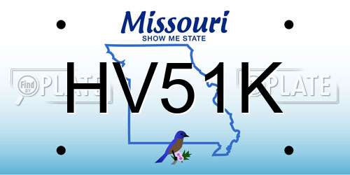 HV51K Missouri License Plate