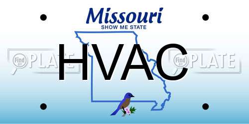 HVAC Missouri License Plate