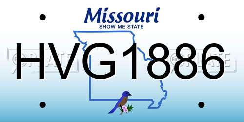 HVG1886 Missouri License Plate