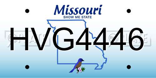 HVG4446 Missouri License Plate