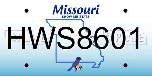 HWS8601 Missouri License Plate
