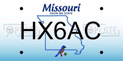 HX6AC Missouri License Plate