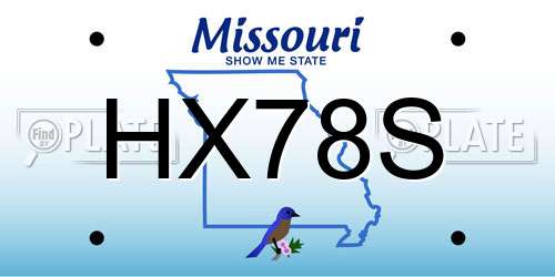 HX78S Missouri License Plate