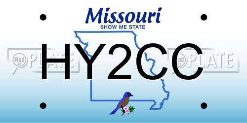 HY2CC Missouri License Plate