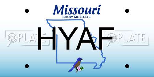 HYAF Missouri License Plate