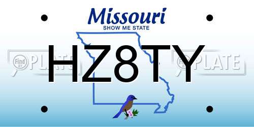 HZ8TY Missouri License Plate