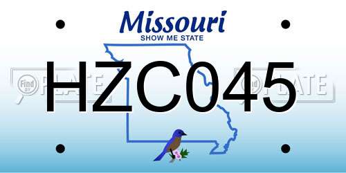 HZC045 Missouri License Plate