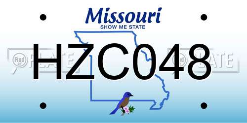 HZC048 Missouri License Plate