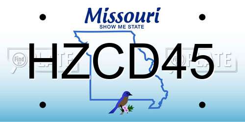 HZCD45 Missouri License Plate