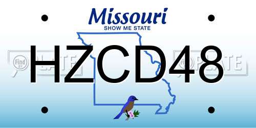 HZCD48 Missouri License Plate