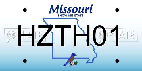 HZTH01 Missouri License Plate