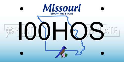 I00HOS Missouri License Plate