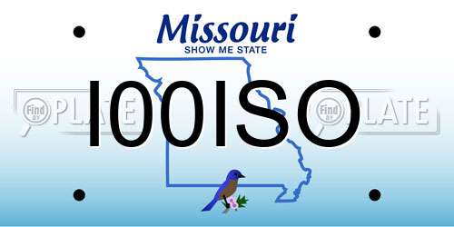I00ISO Missouri License Plate