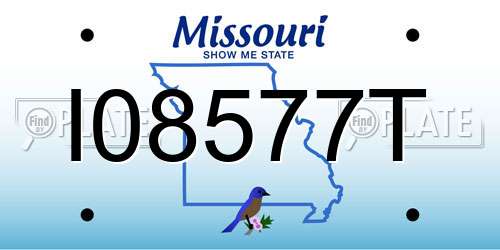 I08577T Missouri License Plate