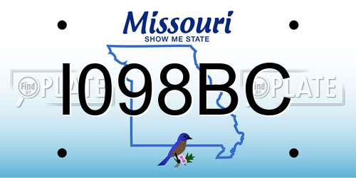 I098BC Missouri License Plate