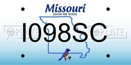 I098SC Missouri License Plate