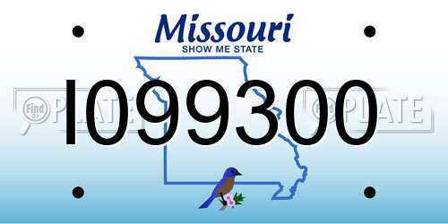 I099300 Missouri License Plate