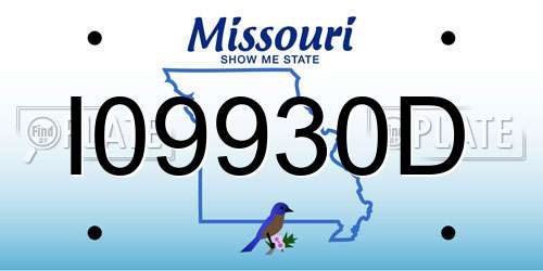 I09930D Missouri License Plate