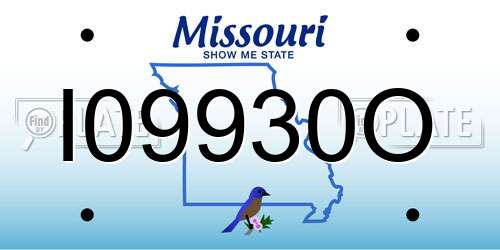 I09930O Missouri License Plate