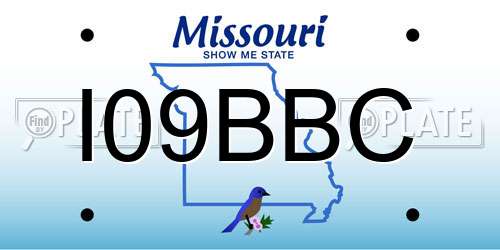 I09BBC Missouri License Plate