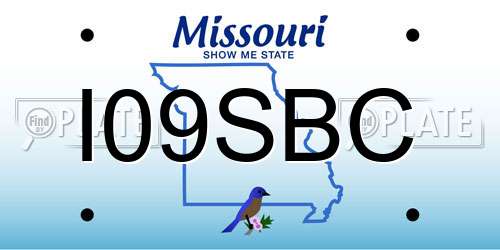 I09SBC Missouri License Plate