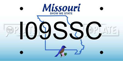 I09SSC Missouri License Plate
