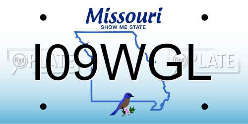 I09WGL Missouri License Plate