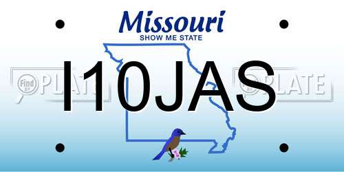 I10JAS Missouri License Plate