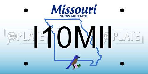 I10MII Missouri License Plate