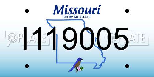 I119005 Missouri License Plate