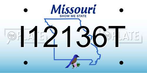I12136T Missouri License Plate