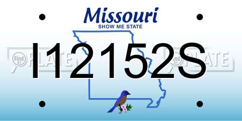 I12152S Missouri License Plate