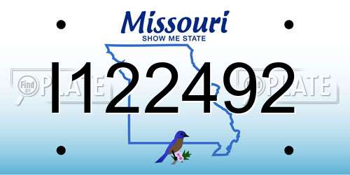 I122492 Missouri License Plate