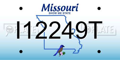 I12249T Missouri License Plate