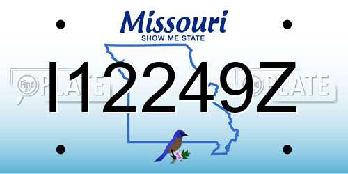 I12249Z Missouri License Plate