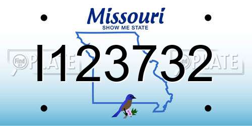 I123732 Missouri License Plate